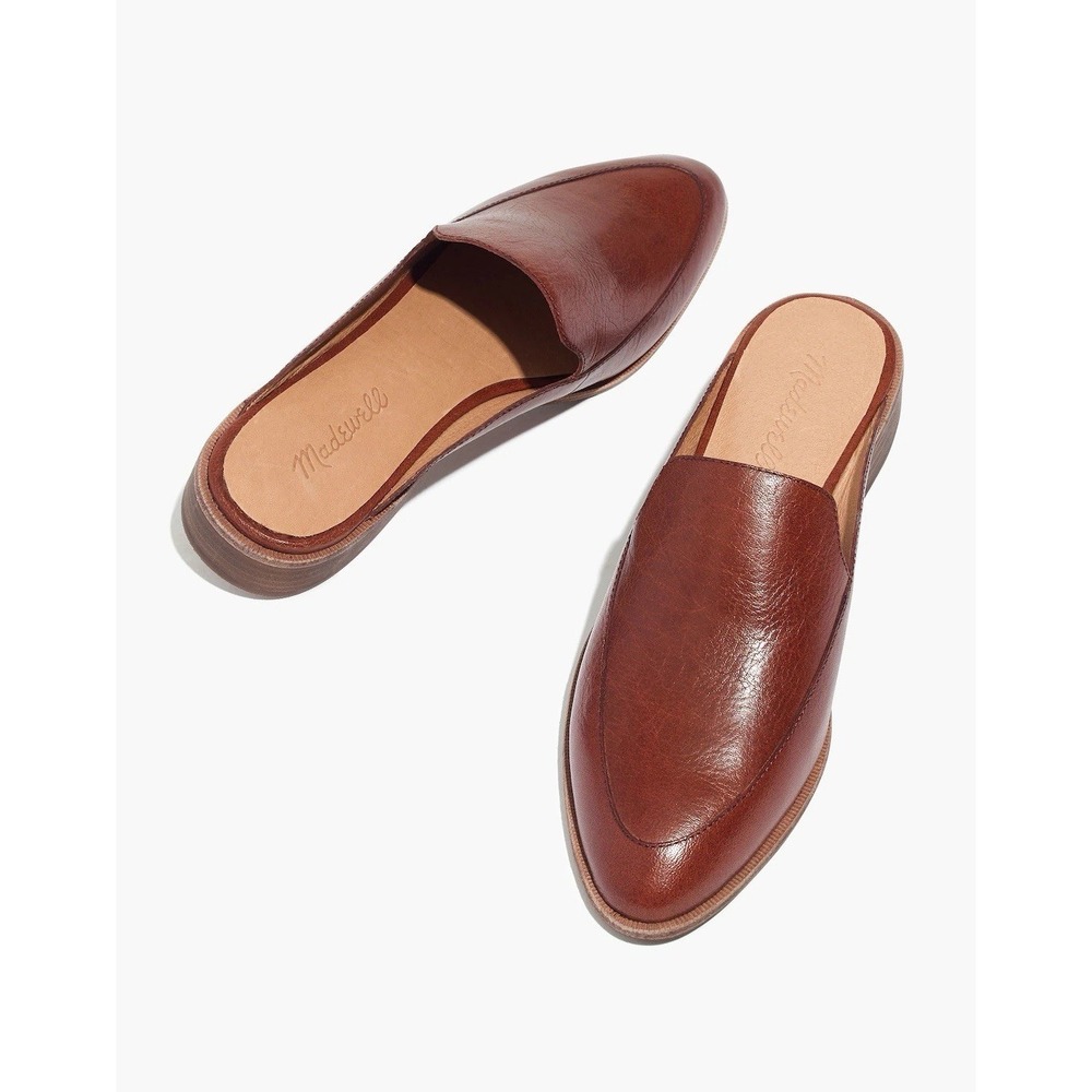 Madewell Frances Loafer Mule Leather Brown 8.5 Slip On Flat $138 - Picture 8 of 8